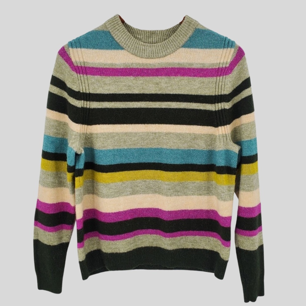 A New Day Retro 70's Striped Sweater Long Sleeve Crew Neck Pullover Sz S